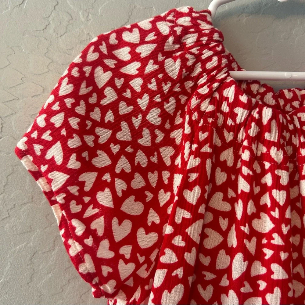 Gymboree red and white heart print valentines day dress size 4